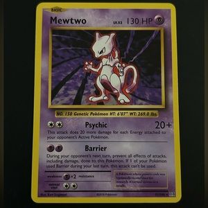 RARE 2016 Mewtwo Pokémon card